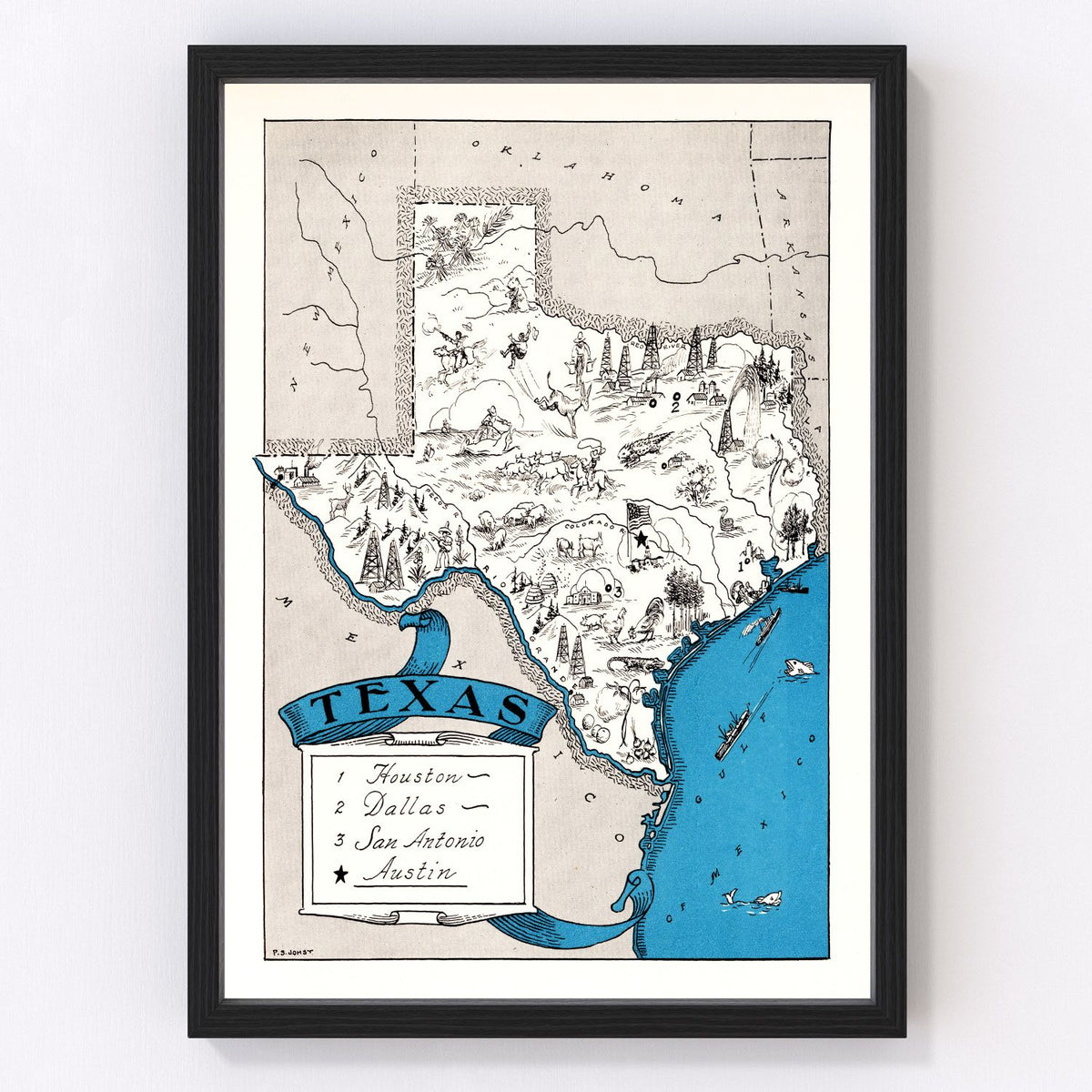 Texas Vintage Map 1931