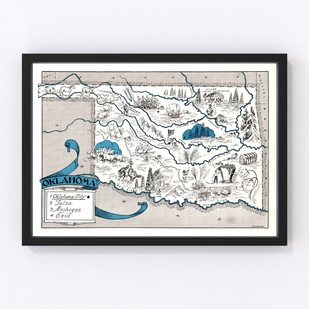 Oklahoma Vintage Map 1931