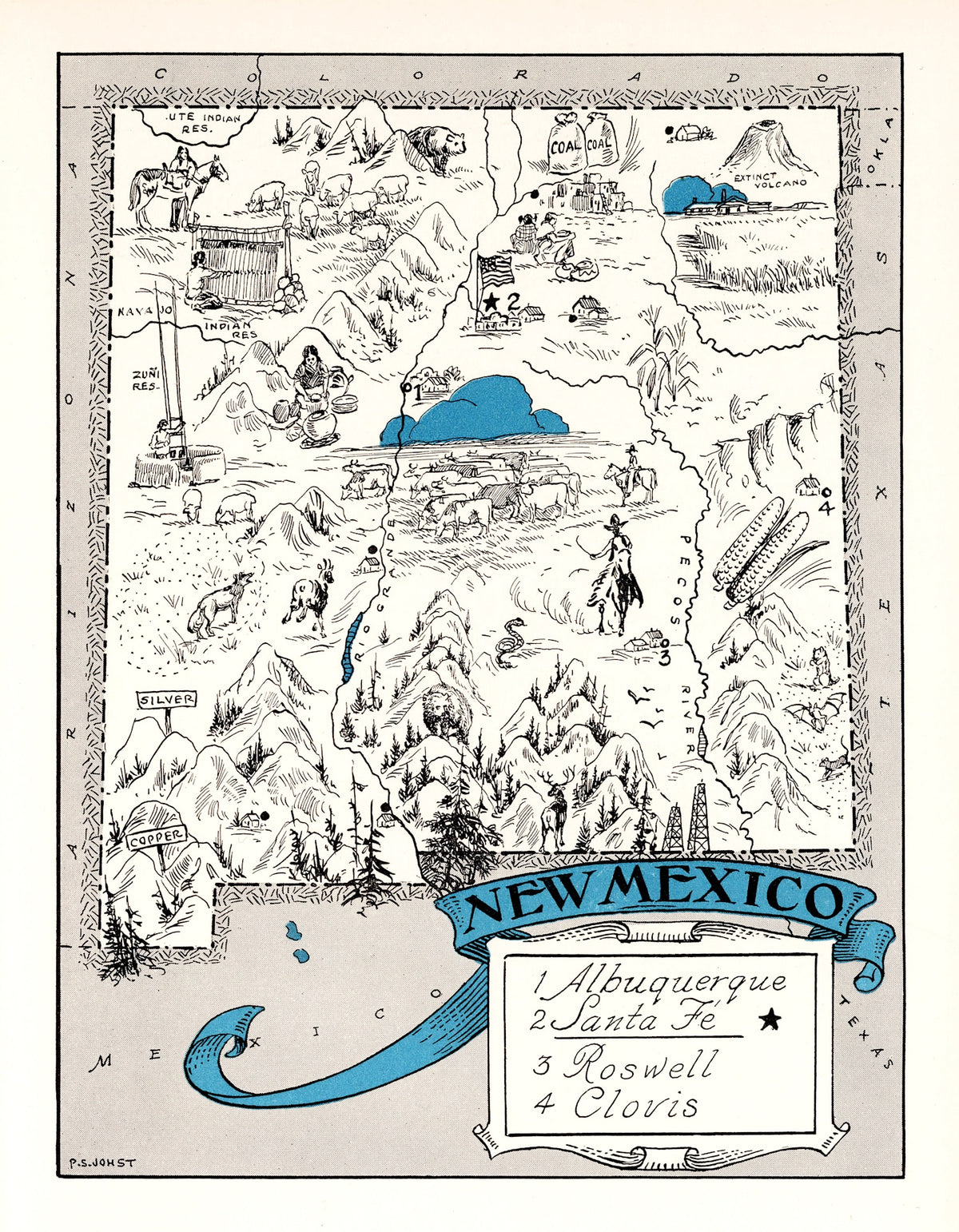 Preview of Vintage Map of New Mexico 1931