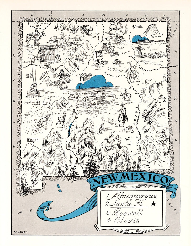 Size comparison using Vintage Map of New Mexico 1931