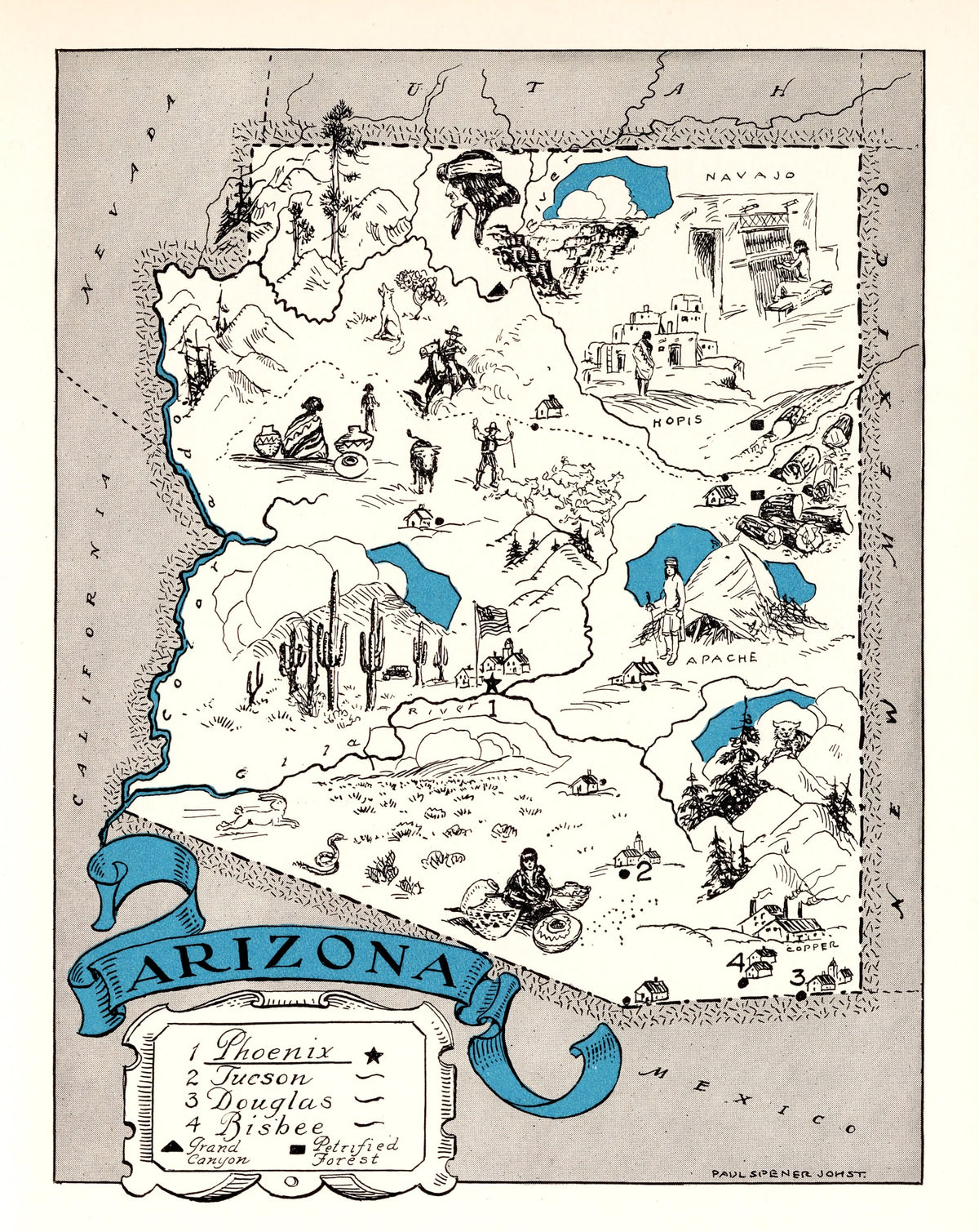 Preview of Vintage Map of Arizona 1931