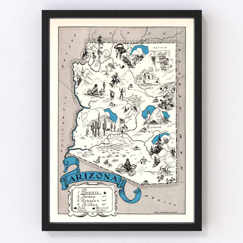Arizona Vintage Map 1931