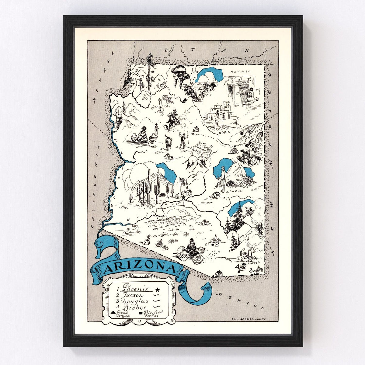 Arizona Vintage Map 1931