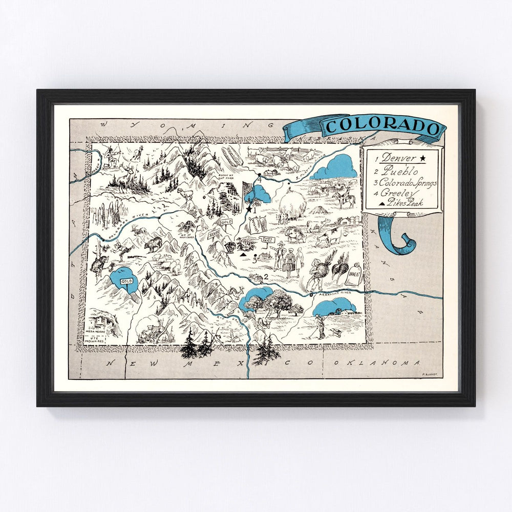 Colorado Vintage Map 1931