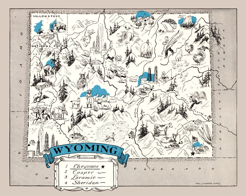 Size comparison using Vintage Map of Wyoming 1931