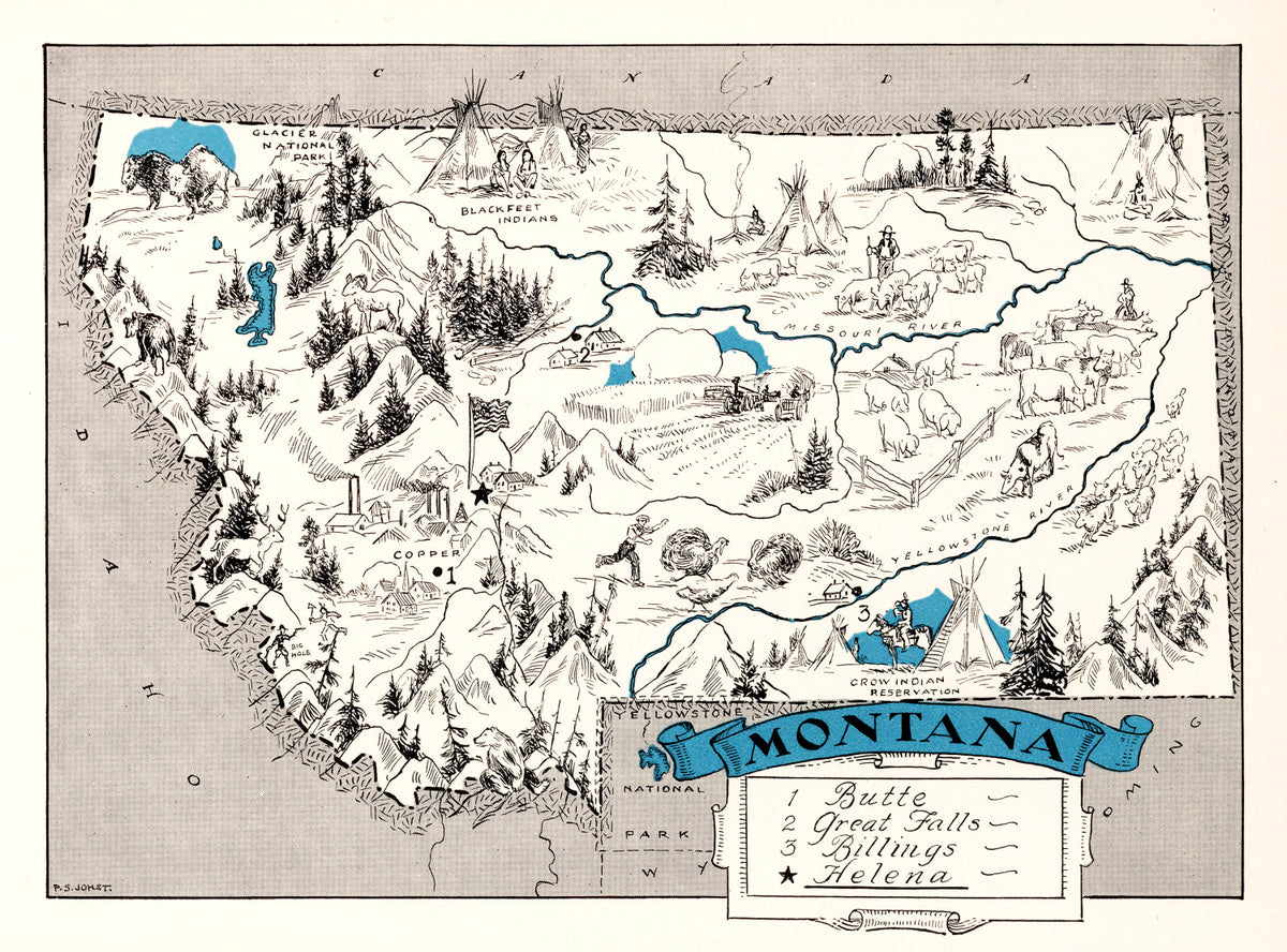 Preview of Vintage Map of Montana 1931
