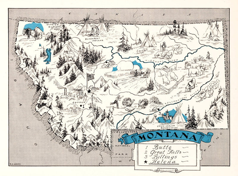 Size comparison using Vintage Map of Montana 1931
