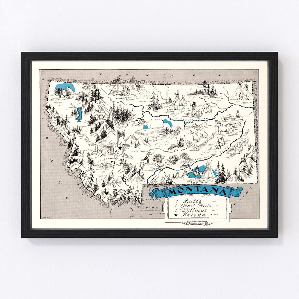 Montana Vintage Map 1931