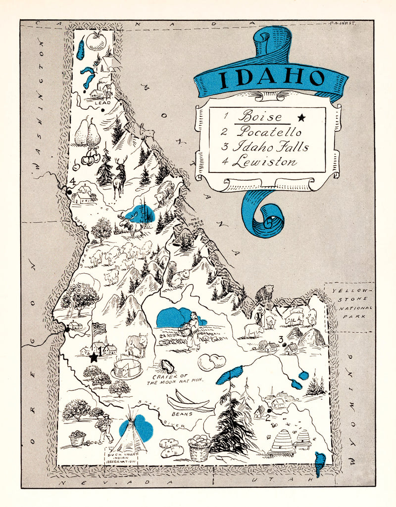 Size comparison using Vintage Map of Idaho 1931