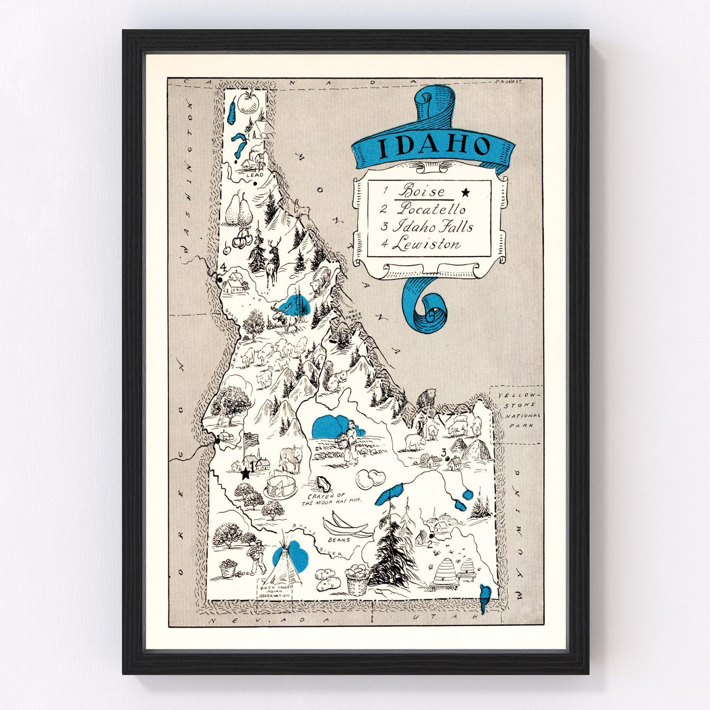 Idaho Vintage Map 1931