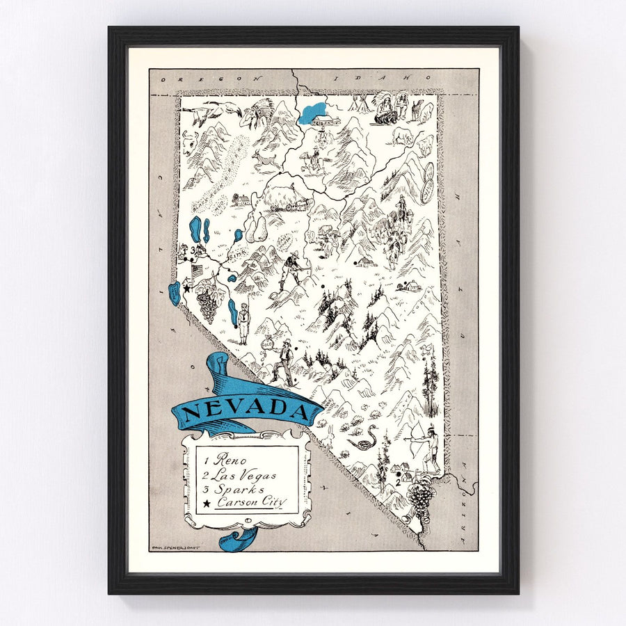 Vintage Map of Nevada 1931