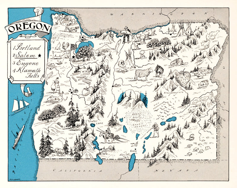 Size comparison using Vintage Map of Oregon 1931