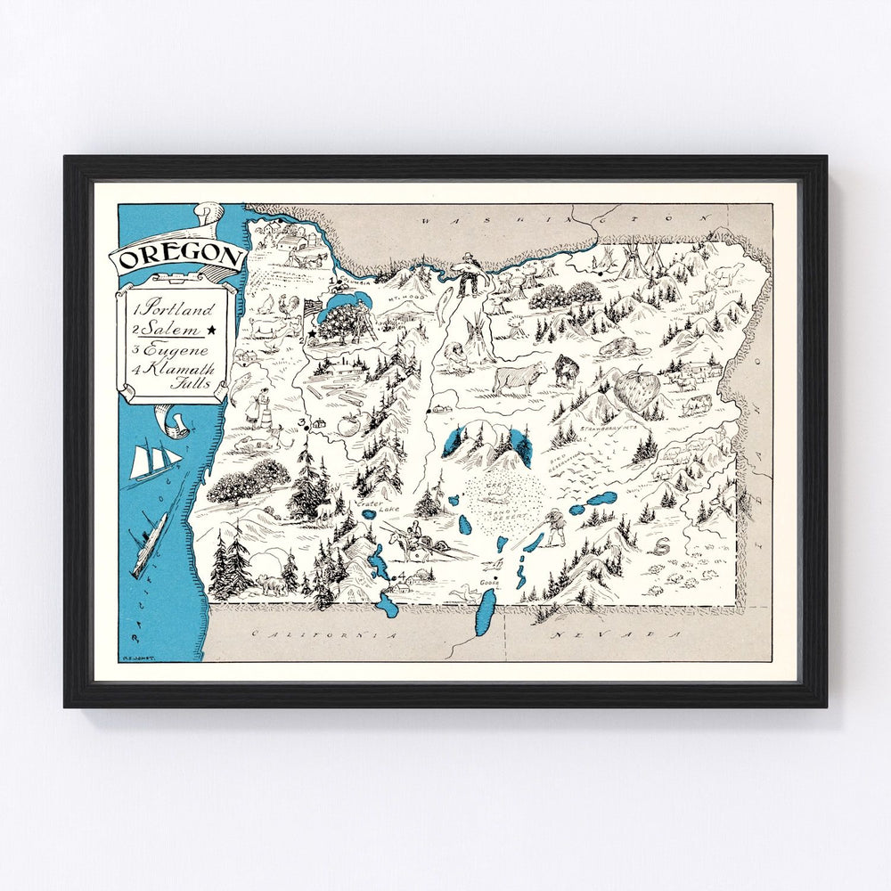 Oregon Vintage Map 1931