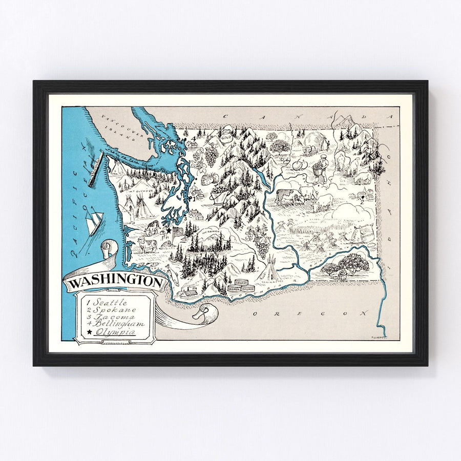Washington Vintage Map 1931
