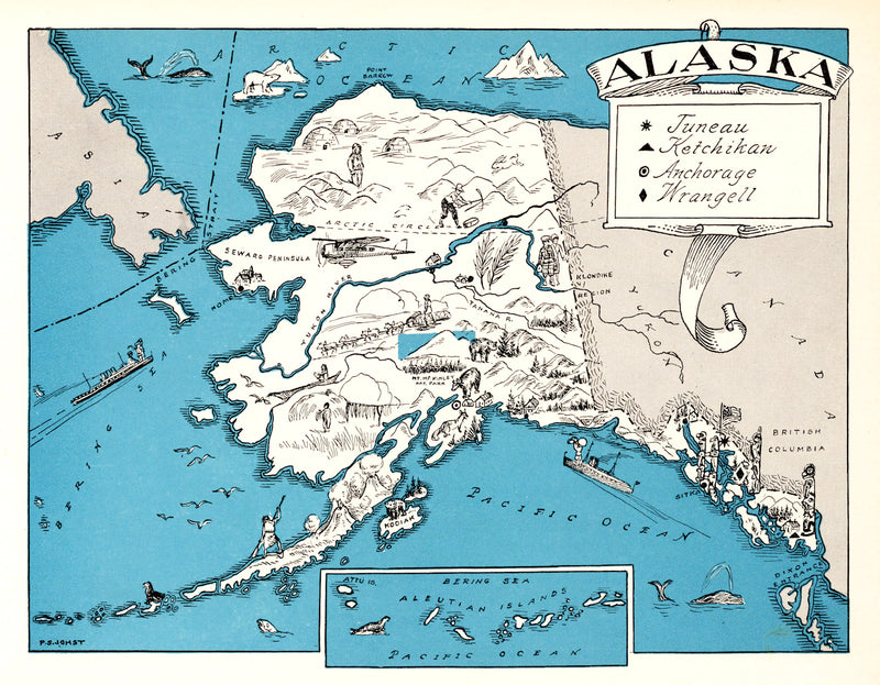 Size comparison using Vintage Map of Alaska 1931