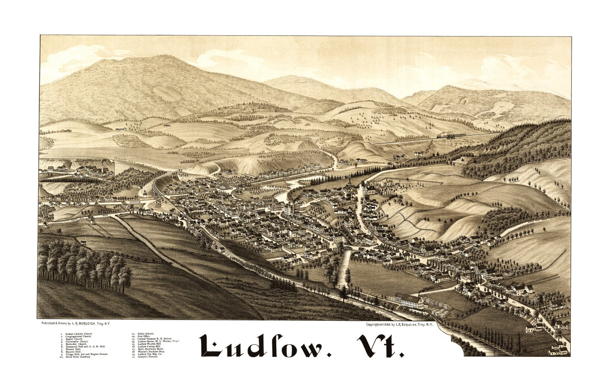 Preview of Vintage Map of Ludlow, Vermont 1885