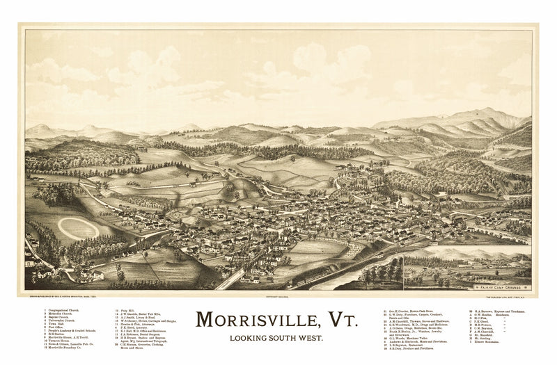 Size comparison using Vintage Map of Morrisville, Vermont 1889