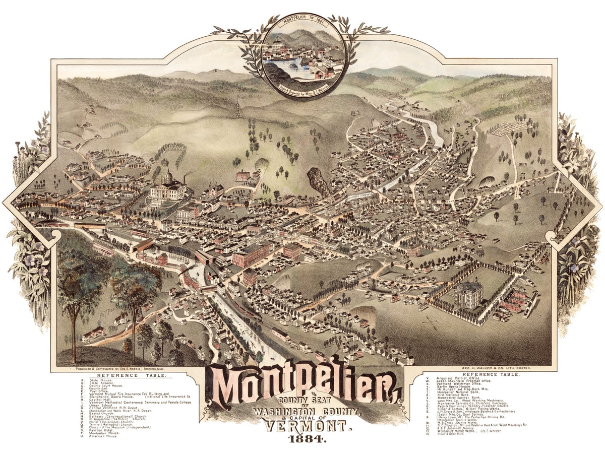 Preview of Vintage Map of Montpelier, Vermont 1884