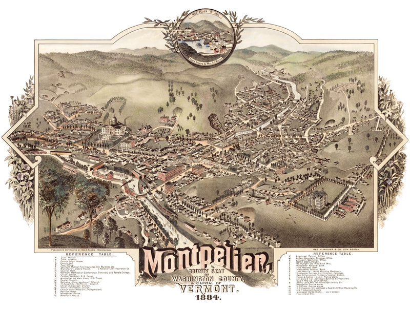 Size comparison using Vintage Map of Montpelier, Vermont 1884