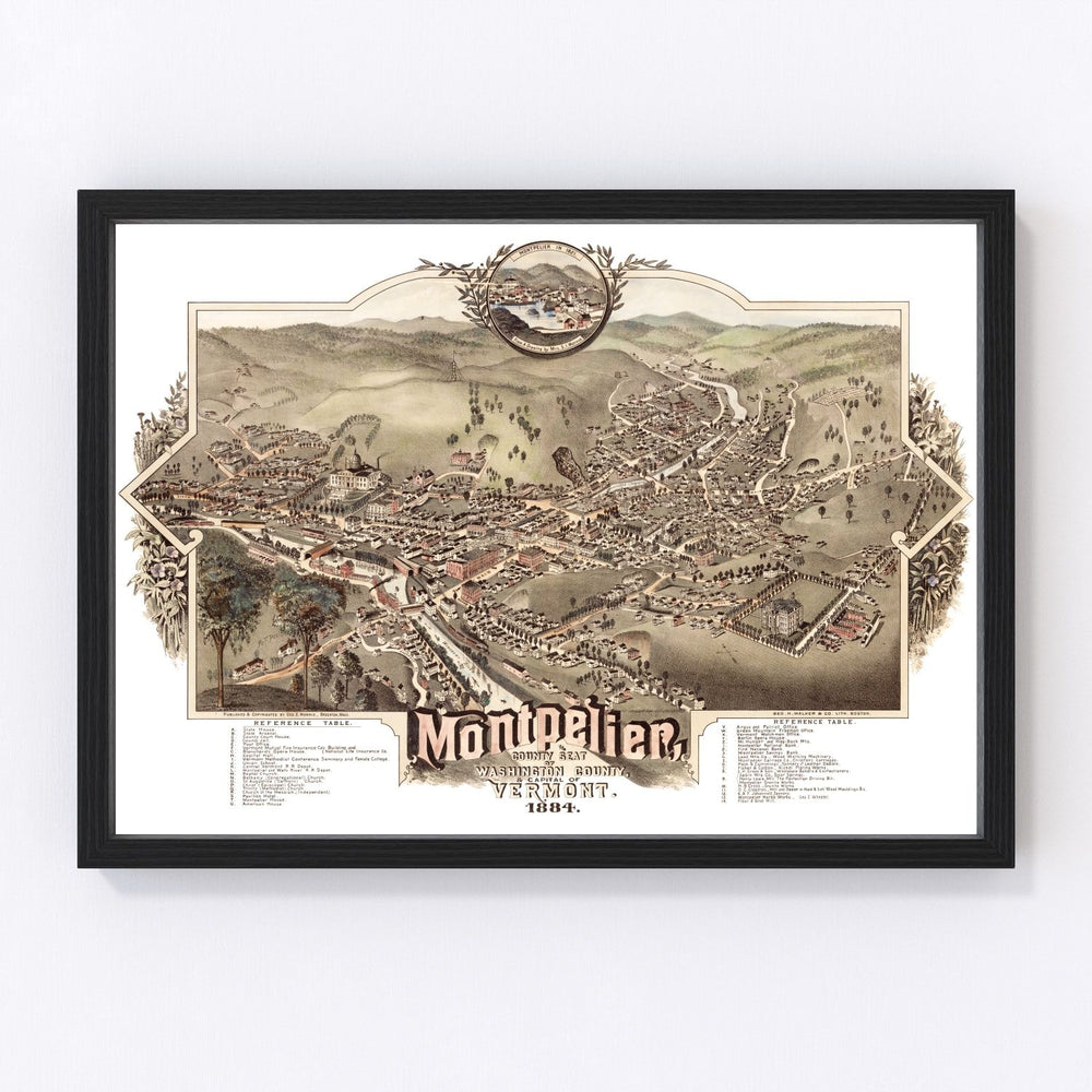 Montpelier Vintage Map 1884