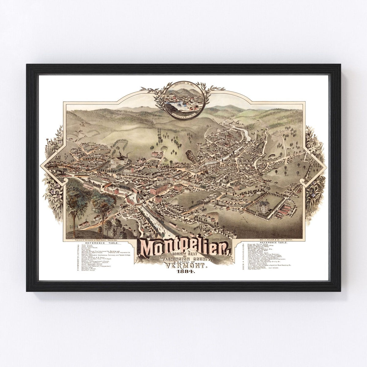Montpelier Vintage Map 1884