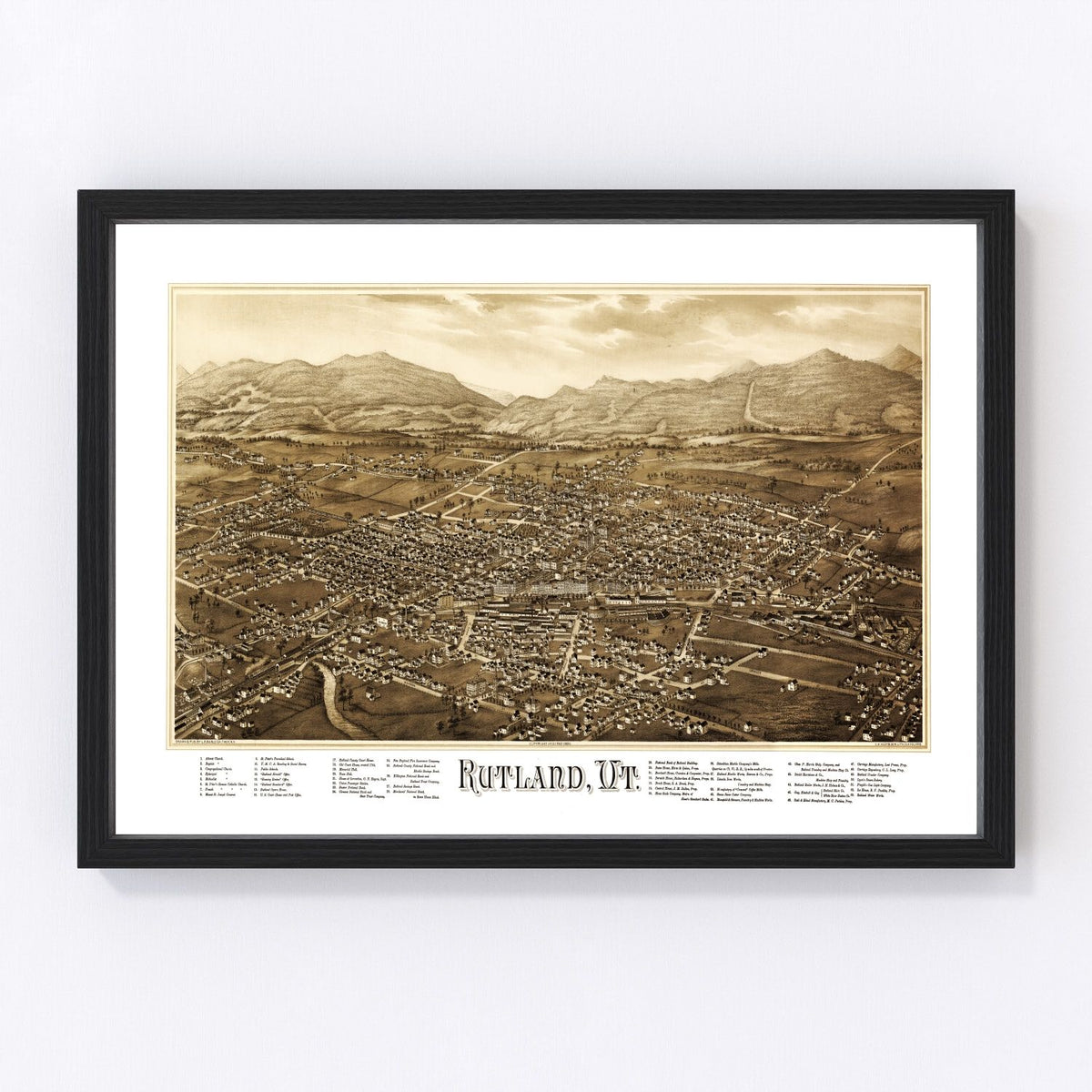 Rutland Vintage Map 1885
