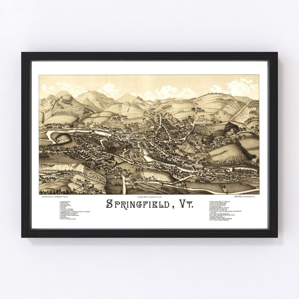 Springfield Vintage Map 1886