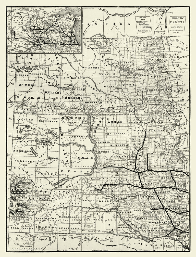 Size comparison using Vintage Map of Dakota Territory 1888
