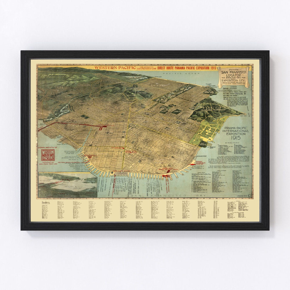 San Francisco Vintage Map 1914