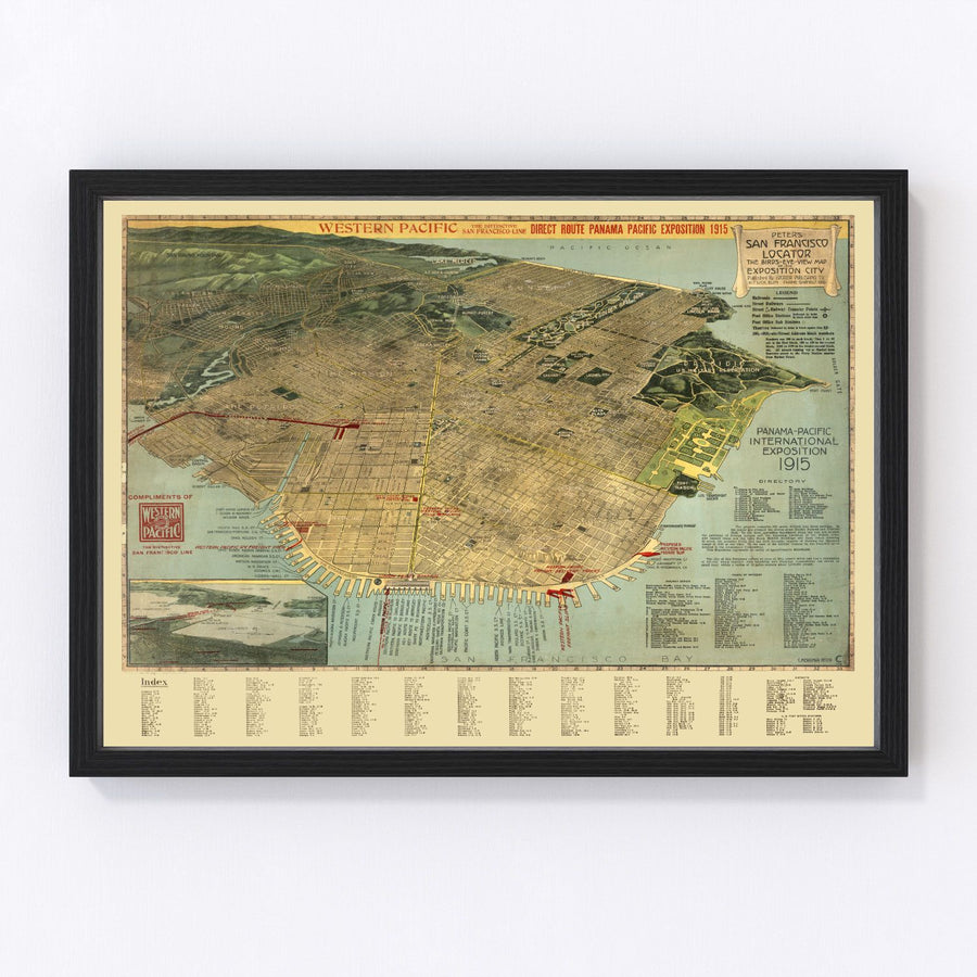 San Francisco Vintage Map 1914