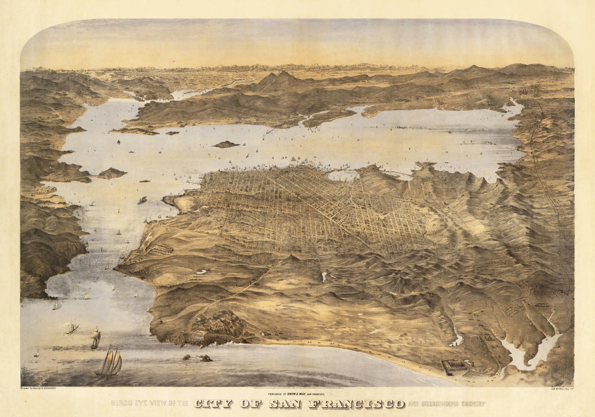 Preview of Vintage Map of San Francisco, California 1868