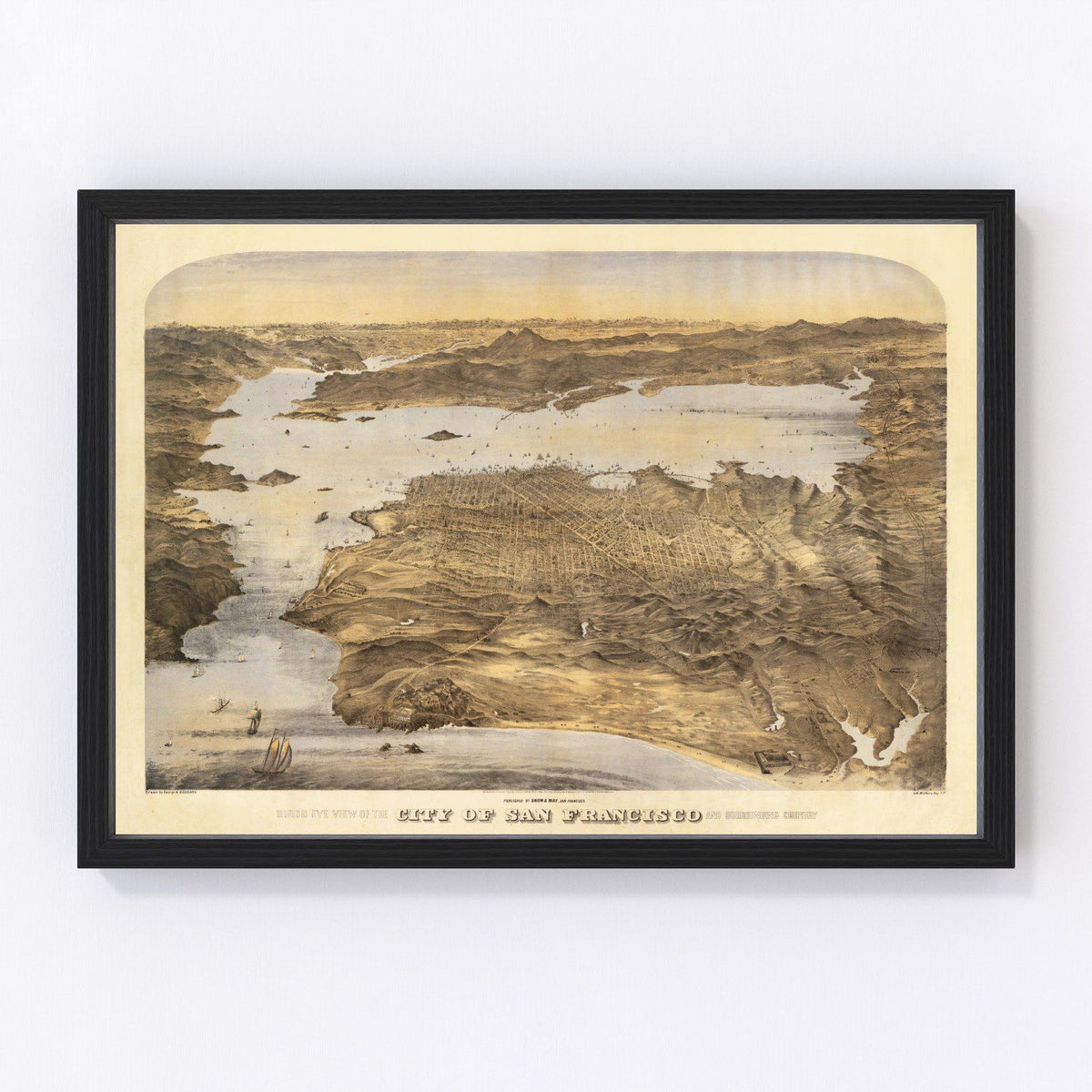San Francisco Vintage Map 1868