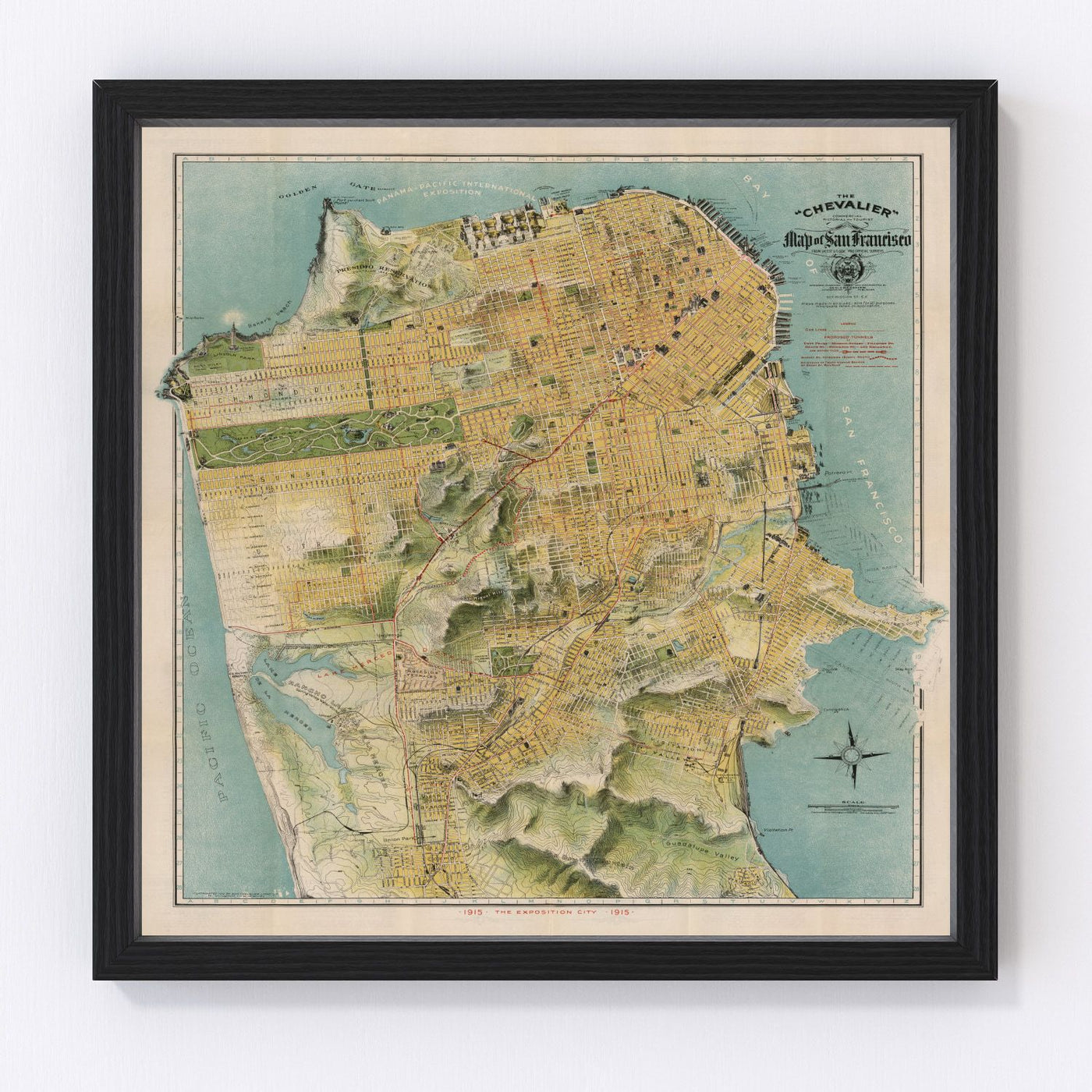 San Francisco Vintage Map 1915
