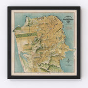 San Francisco Vintage Map 1915