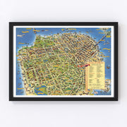 San Francisco Vintage Map 1952