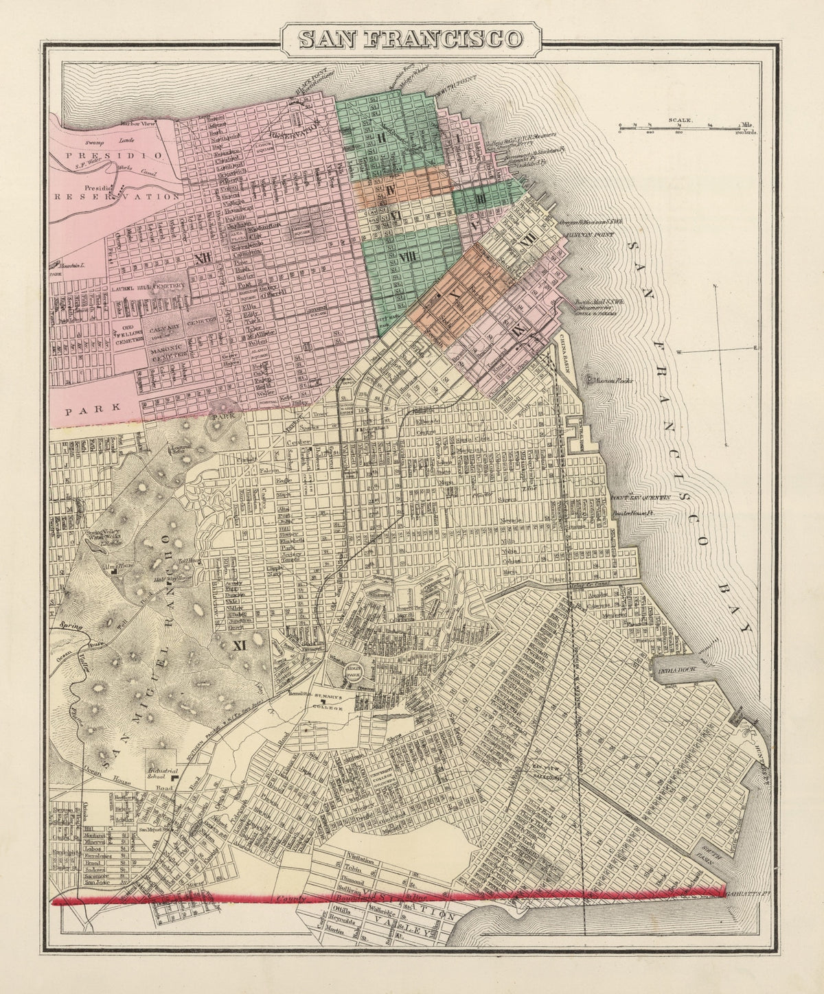 Preview of Vintage Map of San Francisco, California 1874