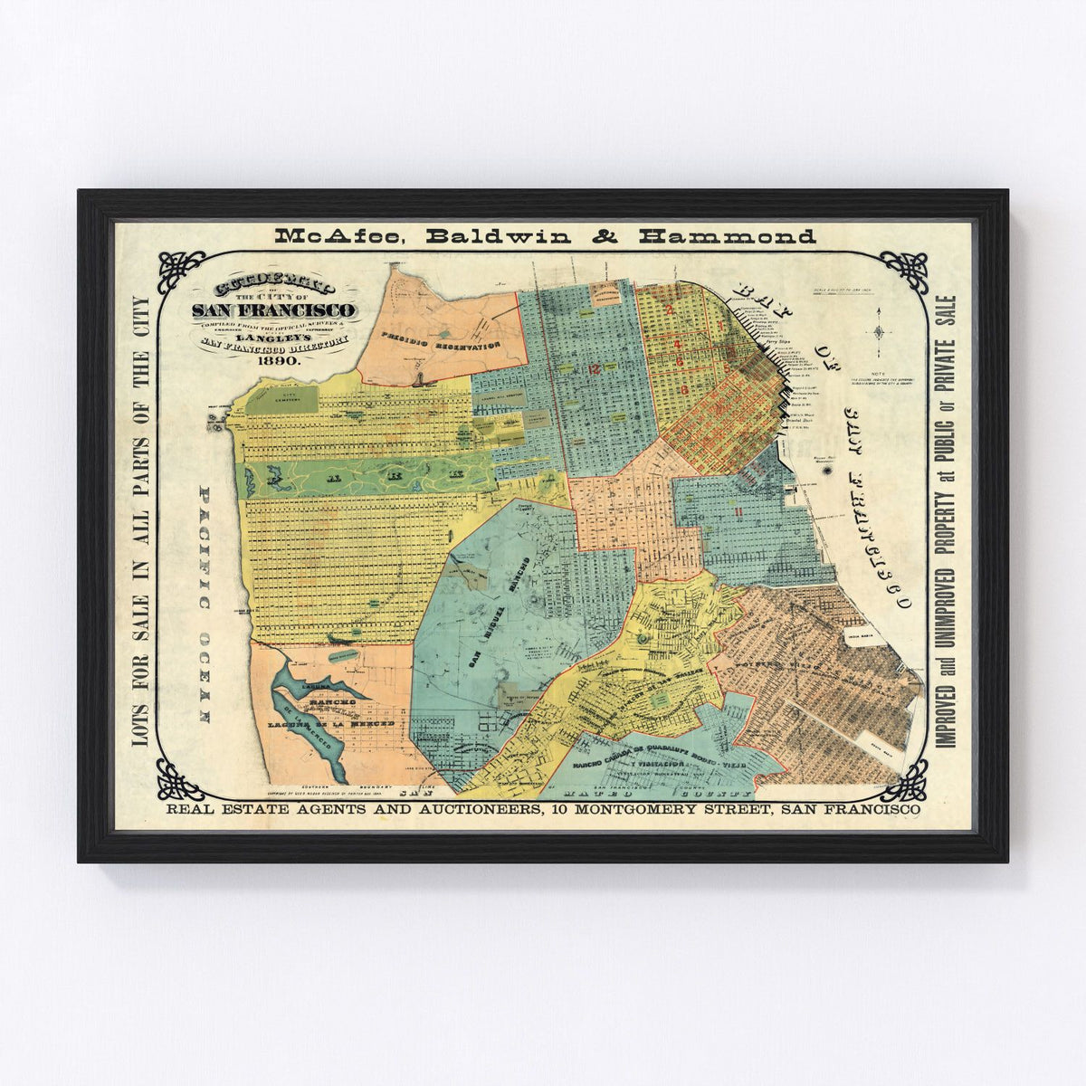 San Francisco Vintage Map 1890