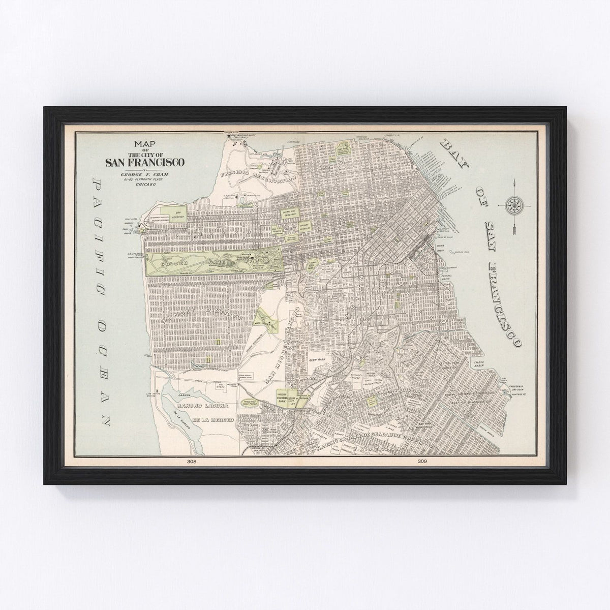 San Francisco Vintage Map 1901