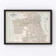 San Francisco Vintage Map 1901