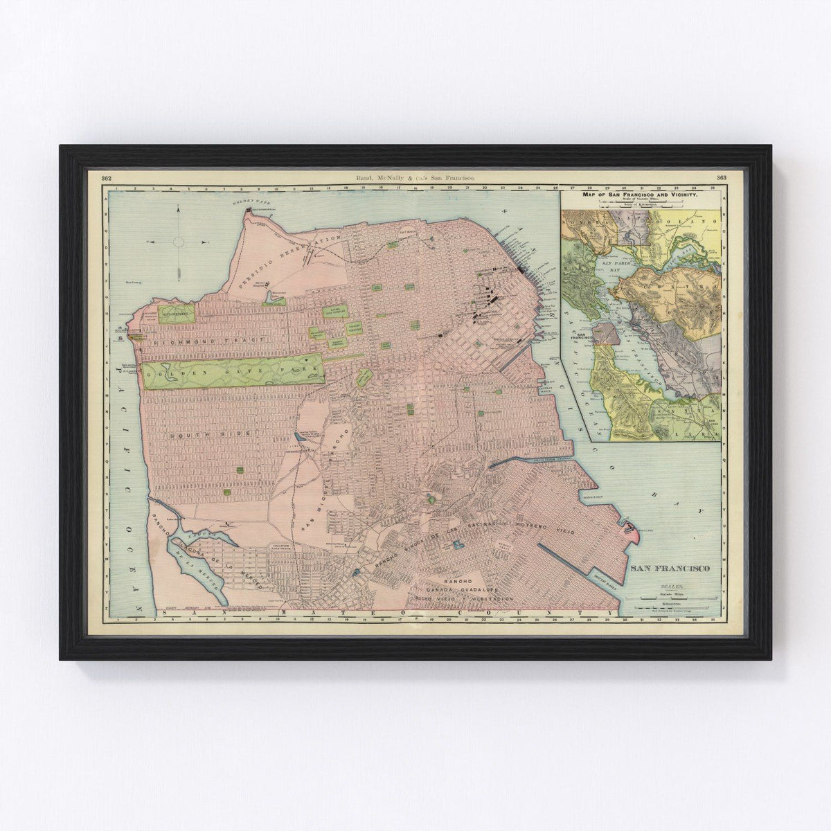 San Francisco Vintage Map 1903