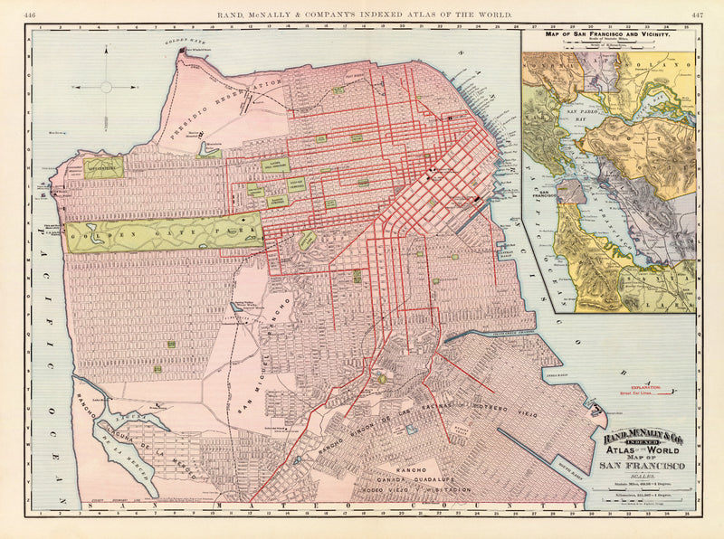 Size comparison using Vintage Map of San Francisco, California 1897