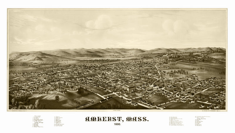 Size comparison using Vintage Map of Amherst, Massachusetts 1886