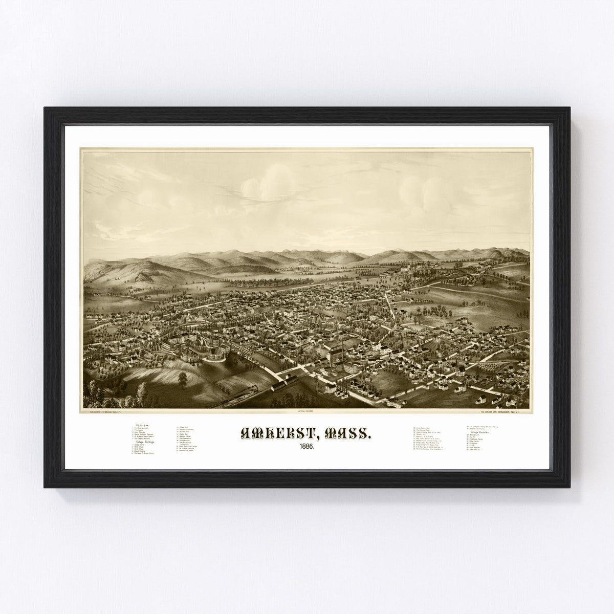 Amherst Vintage Map 1886