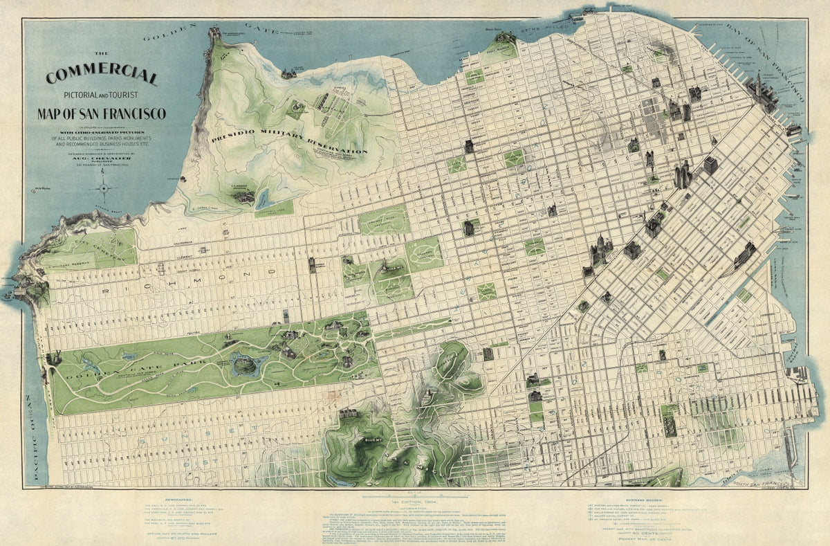 Preview of Vintage Map of San Francisco, California 1904