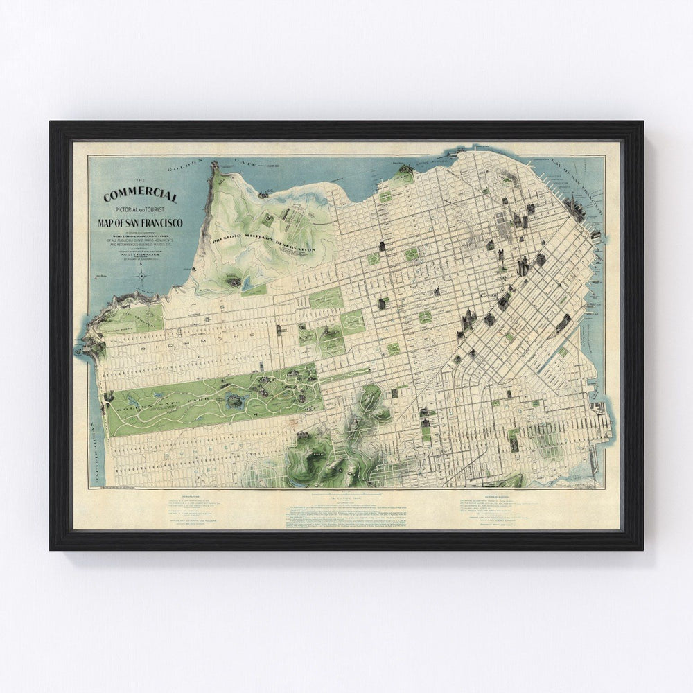 San Francisco Vintage Map 1904