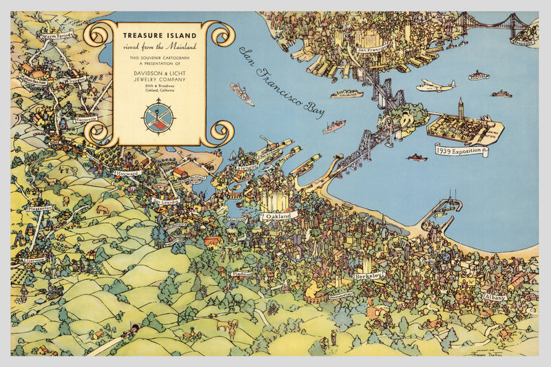 Size comparison using Vintage Map of San Francisco, California 1938