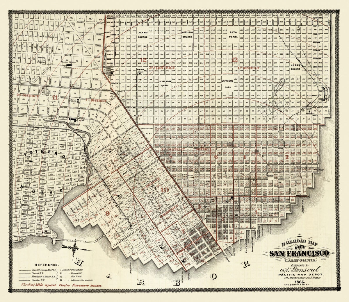 Preview of Vintage Map of San Francisco, California 1866