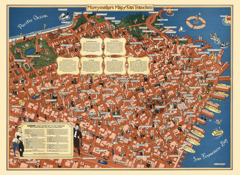Size comparison using Vintage Map of San Francisco, California 1940