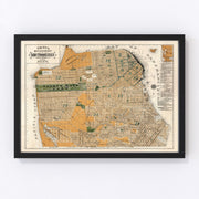 San Francisco Vintage Map 1894