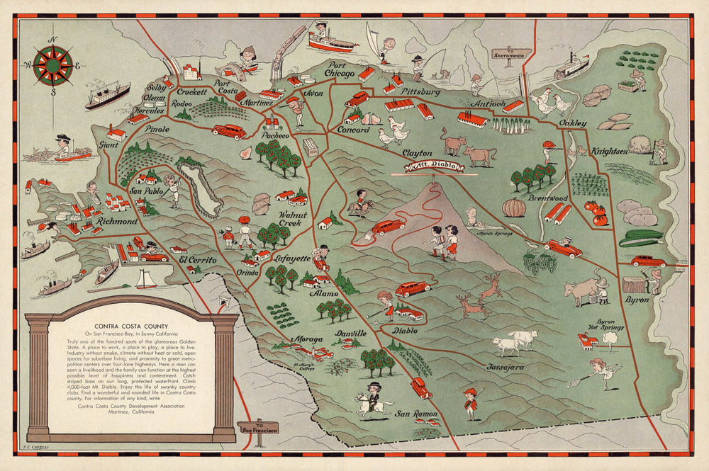 Vintage Map of San Francisco, California 1932 print style example